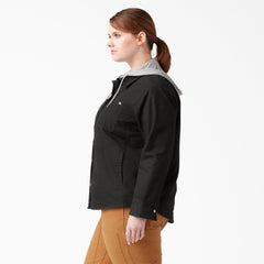 Women's Plus Duck Hooded Shirt Jacket