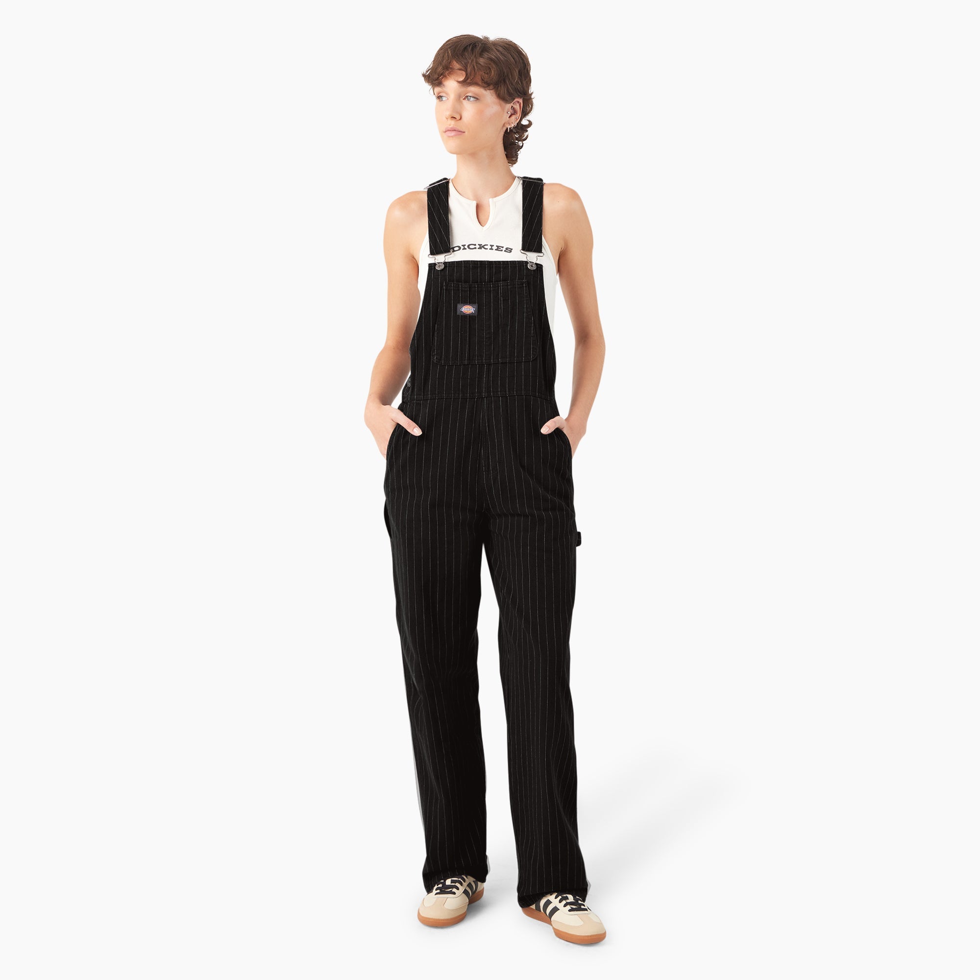 Women’s Pinstripe Service Bib Overalls